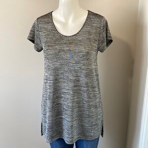 VINCE Dark Gray Space Dye Knit Tee Sz Small